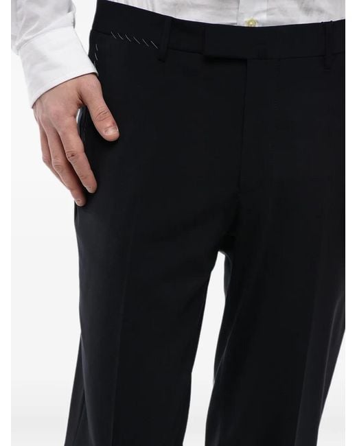 Corneliani Black Pressed-Crease Tailored Trousers for men