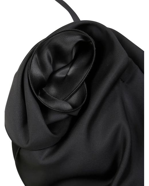 Magda Butrym Black Asymmetrical Draped Top