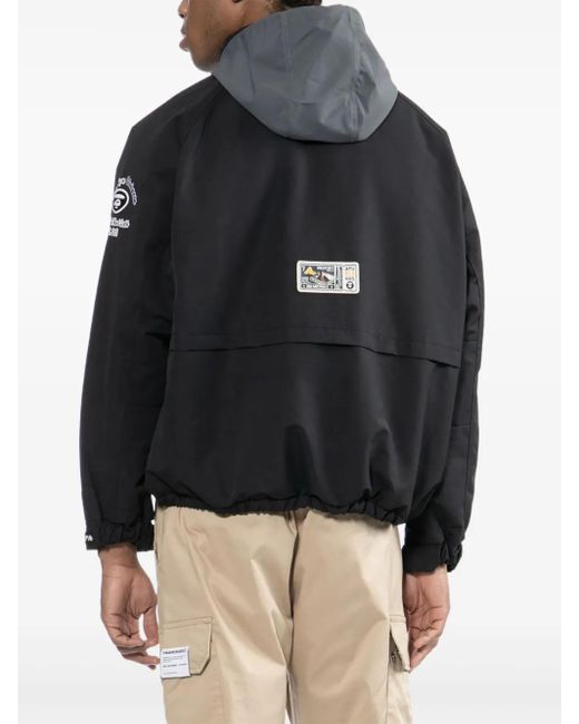 Aape By A Bathing Ape Black Logo-Patched Jacket for men