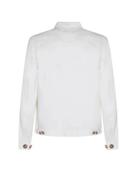 Altea White Button Flap Pocket Jacket for men