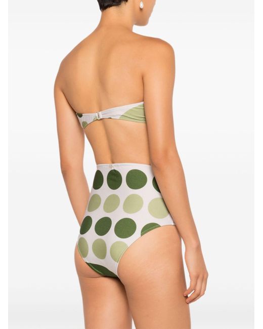 Adriana Degreas Green Bikini mit Polka Dots