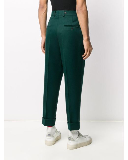 mens tapered cropped trousers