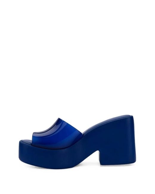 Melissa Blue Posh Platform Slides