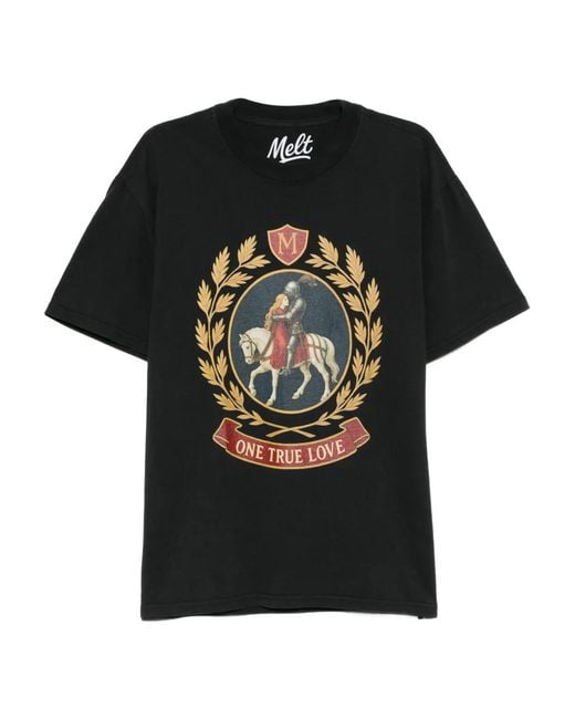 Melt Black Cotton Printed T-Shirt for men