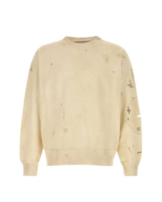 Golden Goose Deluxe Brand Natural Distressed Graphic-Print Sweater for men