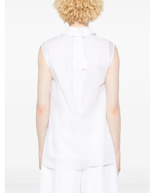 Jil Sander White Sheer Blouse