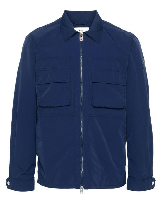 メンズ Woolrich Crinkled Lightweight Jacket Blue