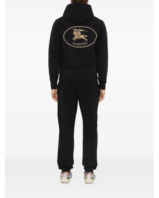 Burberry Black Knight Stamp Jogging Pants for men