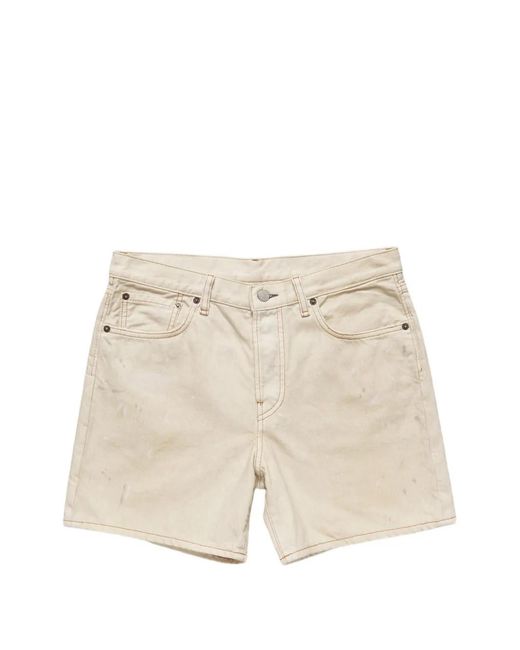 Acne Natural Paint-Splatter Denim Shorts for men