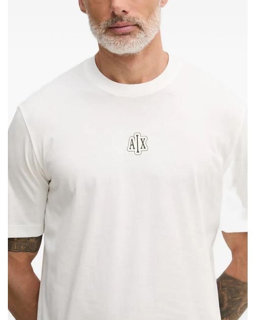 ARMANI EXCHANGE White Logo-Print T-Shirt for men