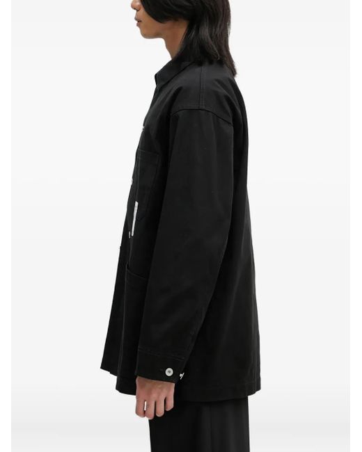 Neighborhood Black Patch-Pocket Shirt Jacket for men