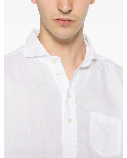 Brian Dales White Chest-Pocket Polo Shirt for men