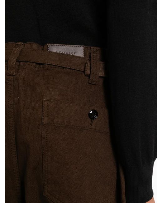 Lemaire White High-Waisted Wide-Leg Trousers for men