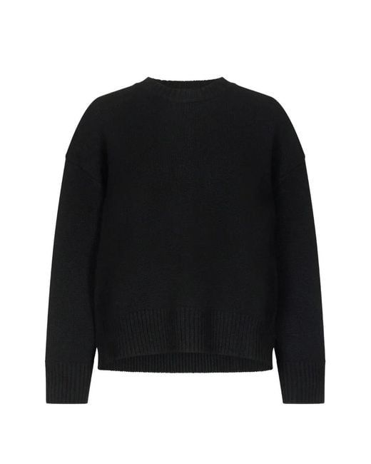 Loulou de Saison Black Pia Lds Cashmere Crew-Neck Jumper