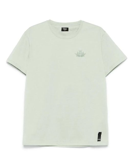 メンズ Fendi ロゴ Tシャツ Green