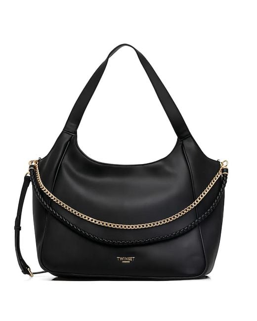 Twinset Black Chain Shoulder Bag