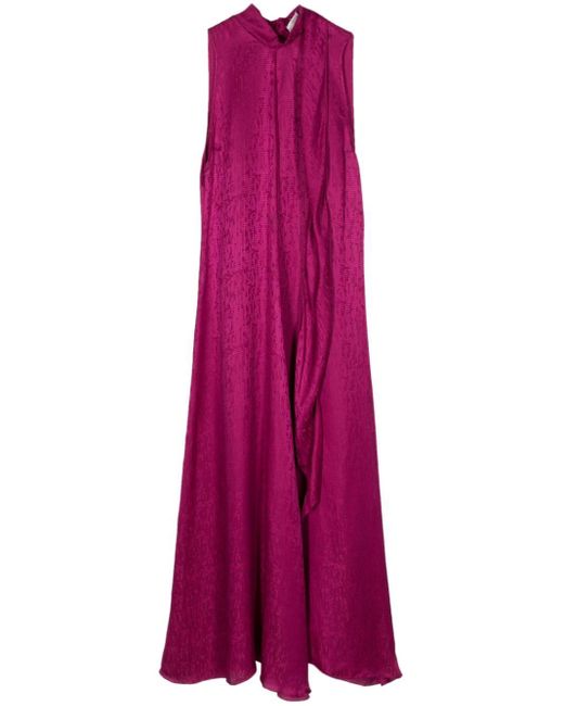 Forte Forte Purple Jacquard-Kleid aus Seidengemisch