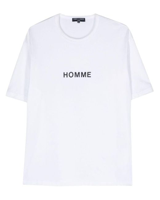 Comme des Garçons White Drop-shoulder Cotton T-shirt for men