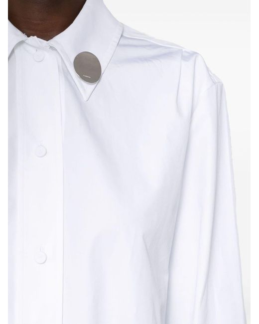 Chemise en popeline à manches longues Jil Sander en coloris White