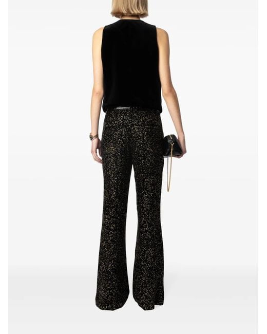 Zadig & Voltaire Black Emaux Velvet Vest