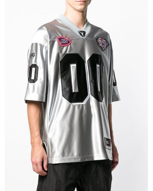 【ALEXANDER WANG】T-SHIRT FOOTBALL Alexander Wang Football Jersey T Shirt in Metallic for Men