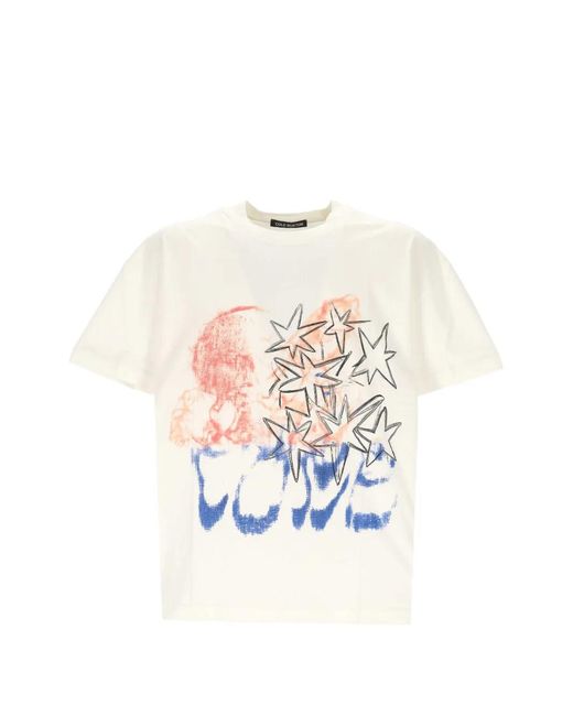 Cole Buxton White Graphic Cotton T-Shirt for men