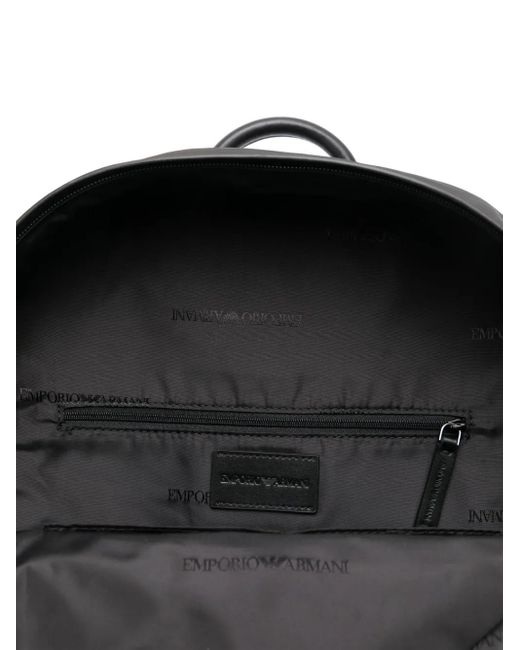 メンズ Emporio Armani ロゴプレート バックパック Black