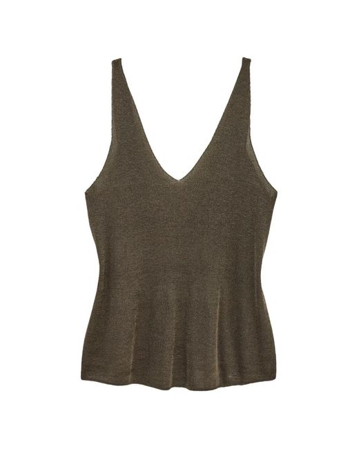 Ba&sh Brown Zuani V-Neck Knitted Tank Top