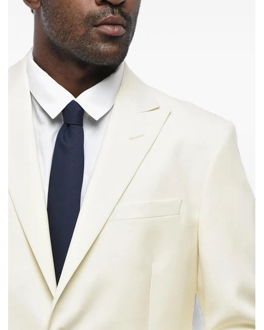 Corneliani White Peak-Lapel Virgin-Wool Suit for men