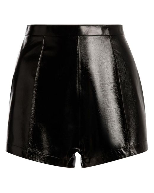Bally Black High-shine Leather Shorts