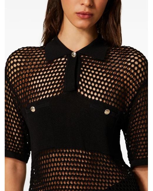 Twinset Black Pocket Polo Top