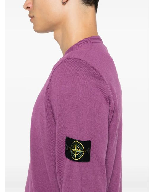Pull À Patch Compass Stone Island pour homme en coloris Purple