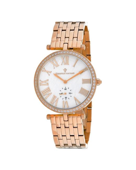 Christian Van Sant Metallic Hush Crystal-Embellished 36Mm Watch