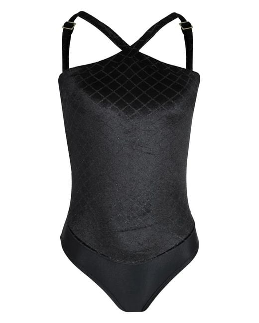 Amir Slama Black Halterneck Stretch Body