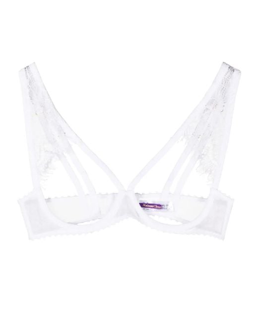 Maison Close White Accroche Coeur Cut-Out Detail Bra