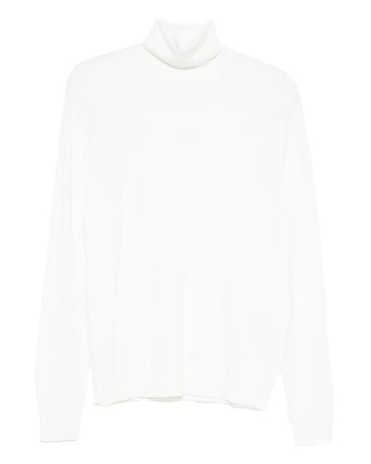 Malo Strickoberteil mit Rollkragen in White für Herren