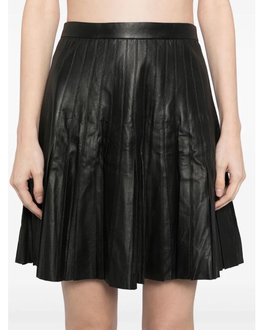 Yves Salomon Black Pleated Mini Skirt