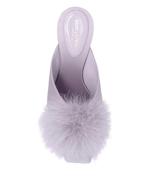 Sandalias con tacón Saint Laurent de color Purple