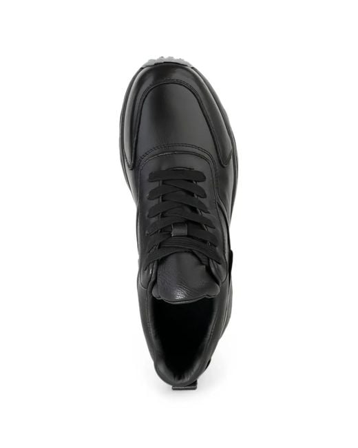 Linda Baumann Black Panelled Leather Sneakers