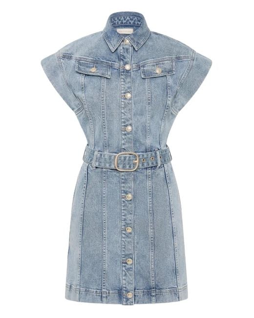Rebecca Vallance Adian ベルテッド ミニドレス Blue