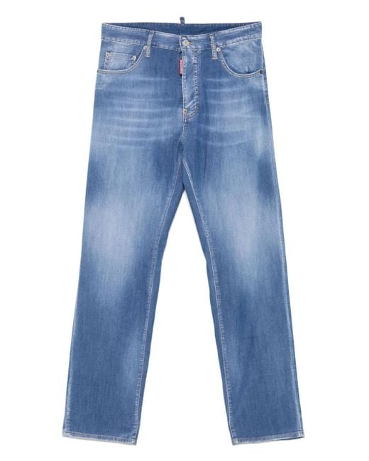 DSquared² Blue Logo-Embroidered Jeans for men