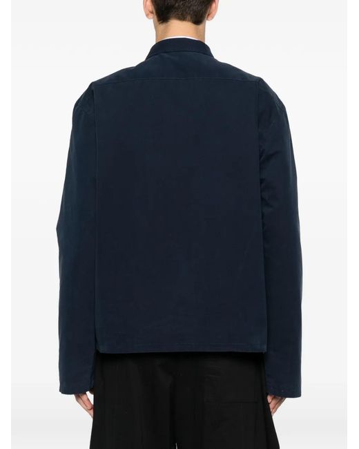 Song For The Mute Blue Logo-Patch Zip-Up Jacket for men