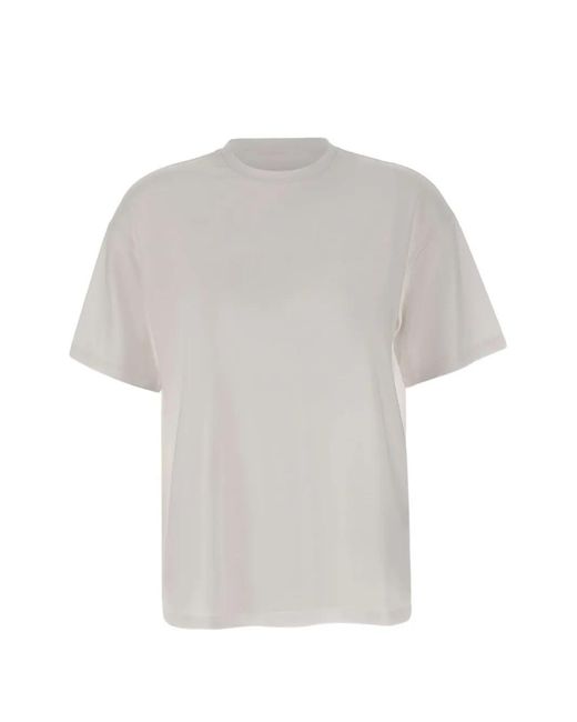 Liu Jo White Sheer-Back Crew-Neck T-Shirt