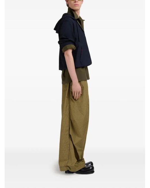 Marni Green Checkered Trousers for men