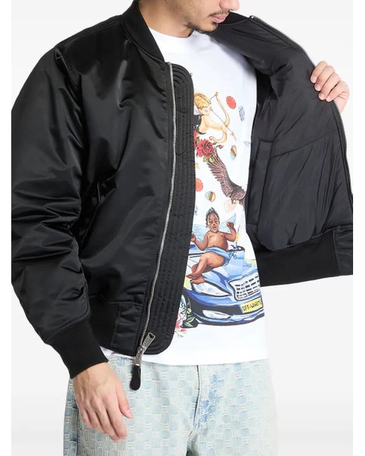 Alpha Industries Black Zip-Up Bomber Jacket for men