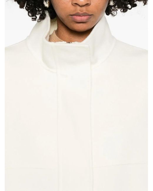 GLOX White High-Neck Panelled Jacket