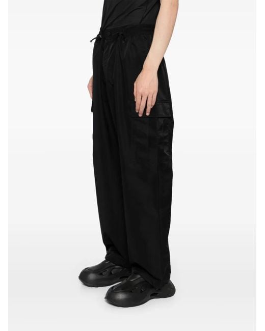 KENZO Black Logo Patch Cargo Trousers for men