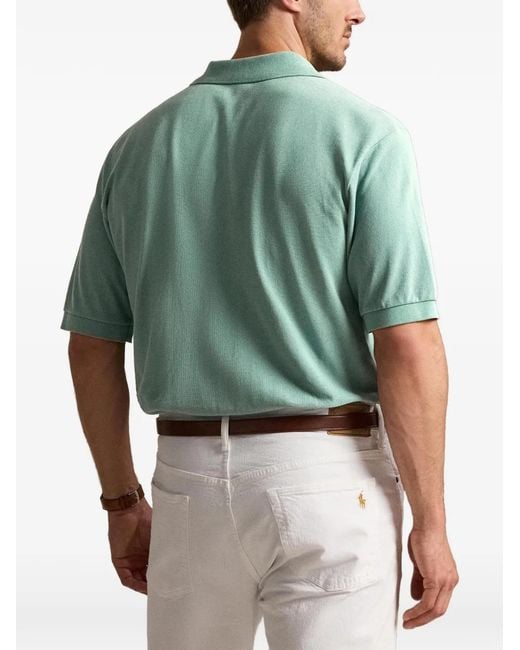 Polo Ralph Lauren Green Iconic Mesh Pony Polo Shirt for men