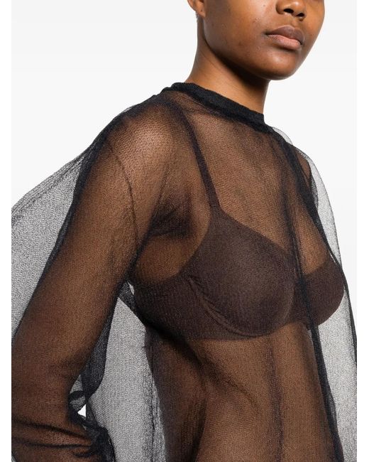 Issey Miyake Gray Bishop-Sleeve Top