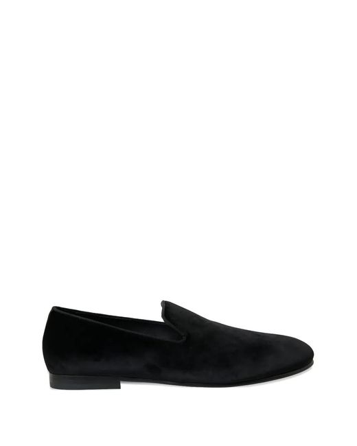 Dolce & Gabbana Black Velvet Loafers for men